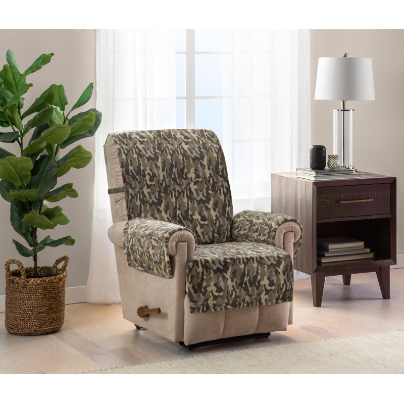 Innovative Textile Solutions Camo Plush Recliner Furniture Cover, Olive